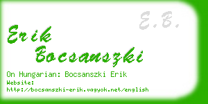 erik bocsanszki business card